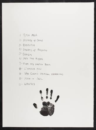 Table of contents, from the portfolio "Crime by Cuevas"