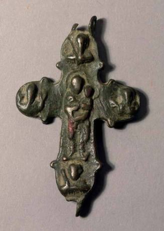 Cross With Raised Madonna, Child, and Other Figures