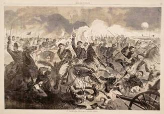The War for the Union 1862. A Cavalry Charge., published in "Harper's Weekly," July 5, 1862, pp. 424-425