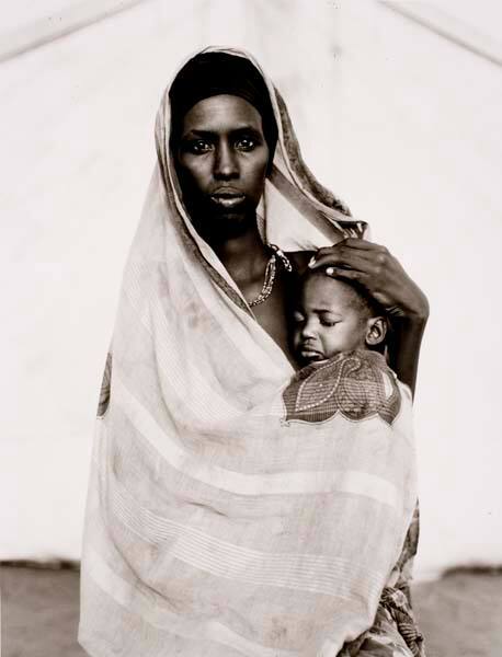 Alima Yusuf Abdi and her son Hassan, feeding center, Somali refugee camp, Mandera, Kenya