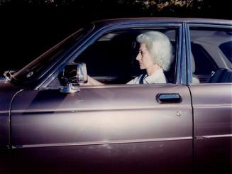 Woman Caught in Traffic While Heading Southwest on Highway 101 near Woodland Hills Exit, San Fernando Valley CA at 5:38p.m. in the Summer of 1989, from the series "Vector Portraits"