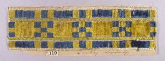 Blue and yellow checkered velvet, small strip