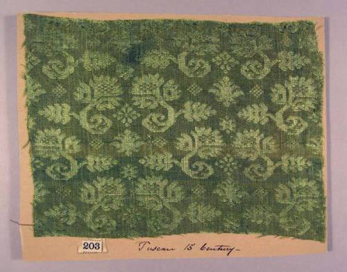 Green floral brocade, small