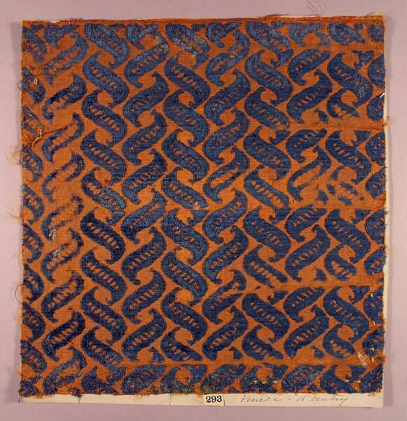 Blue pattern on orange