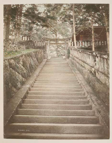 Stone steps on the approach to the Okusha, Nikko Toshogu