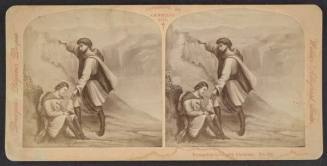 Evangelist Talks With Christian, illustration based on Bunyan's Pilgrim's Progress, from the series "Weller's Allegorical Series"