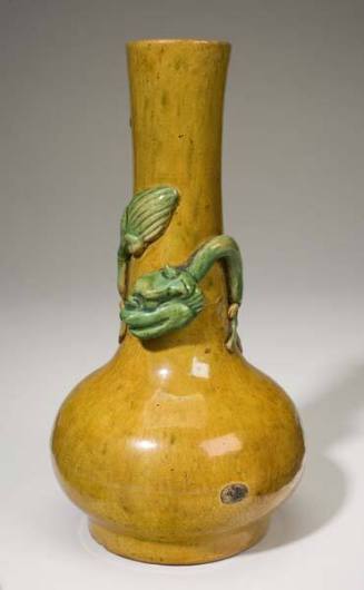Brown Vase with blue dragon