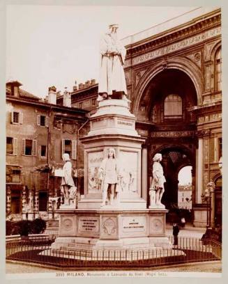 Milano, Monumento a Leonardo da Vinci (Magni fece) (Monument to Leonardo de Vinci by Pietro Magni, Milan)