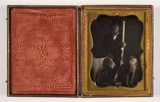 Case with Portrait of Man and Two Dogs