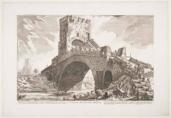 Veduta del Ponte Salario (View of the Ponte Salario), plate 55 from the series "Vedute di Roma" (Views of Rome)