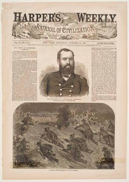 A Night Reconnoissance on the Potomac, published in "Harper's Weekly," October 26, 1861, cover