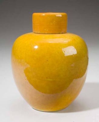 Small Yellow Covered Jar