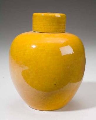 Small Yellow Covered Jar
