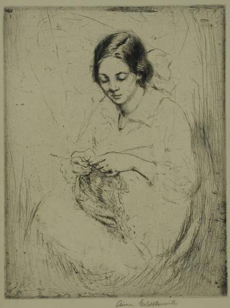 Young Woman Knitting