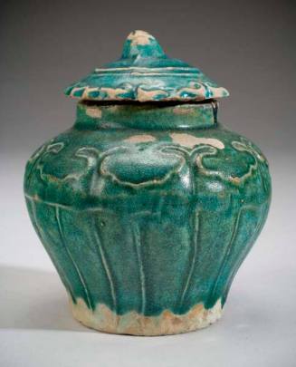 Small Turquoise Glazed Covered Jar