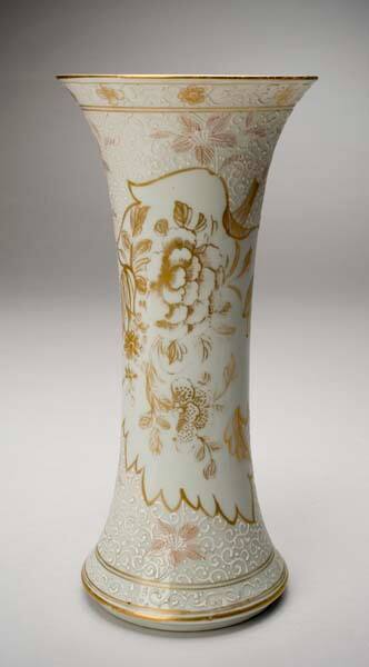 Pair of gold and white vases