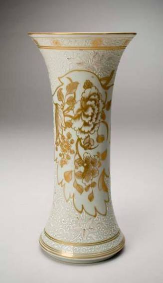 Pair of gold and white vases