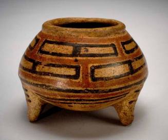 Three Footed Polychrome Bowl