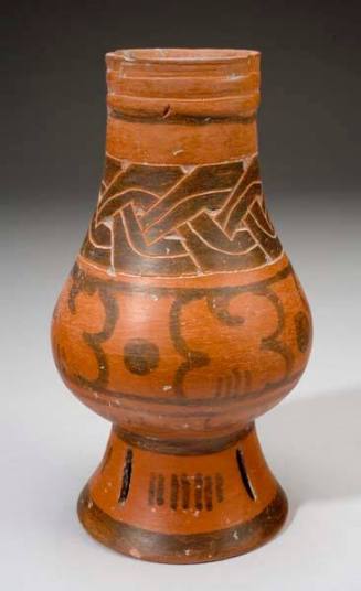 Mayan Pot with Black Carved Design