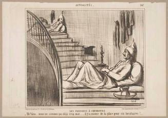 Les Parisiens à Cherbourg (Parisians in Cherbourg), from the series "Actualités" (News of the Day), published in "Le Charivari," August 16-17, 1858