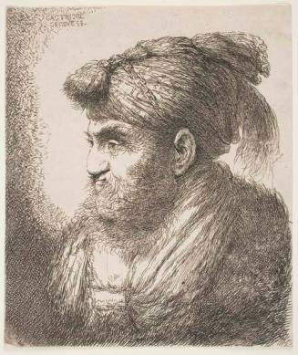 Man with a Beard and Mustache, wearing a Tassled Headdress, from the series known as "Large Studies of Heads in Oriental Headdress"