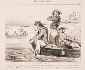 Un Rencontre en pleine eau (An Encounter in open water), from the series "Les Canotiers Parisiens" (The Parisian oarsmen), published in "Le Charivari," June 22, 1843
