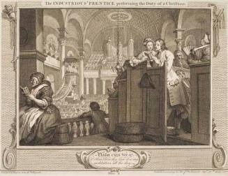 The Industrious 'Prentice performing the duty of a Christian, plate 2 from the series "Industry and Idleness"