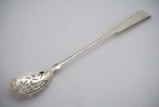 Stirring spoon with reticulated bowl