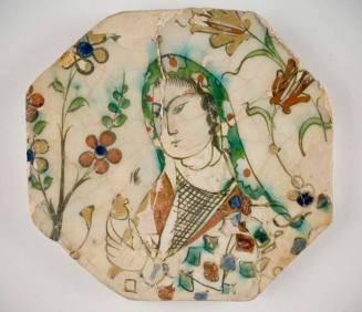 Tile with Bust Portrait of a Woman