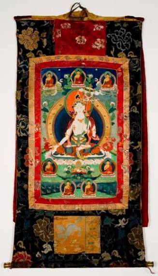 Thangka of Sitātapatrā, Mother of Buddhas Holding a Great White Parasol