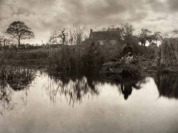 Quanting the Gladdon, plate XXXIV from "Life and Landscaping on the Norfolk Broads"